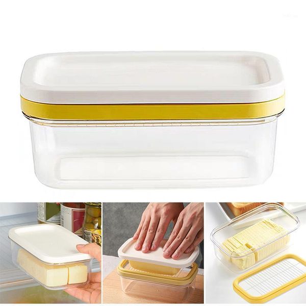 

storage bottles & jars butter box stainless steel tangent fast cutting rectangular fresh-keeping cheese case preservation container jy