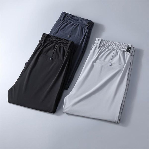 

men's suits & blazers trousers pants ice silk bussiness summer long wear gentleman suit male man plus size 2021, White;black