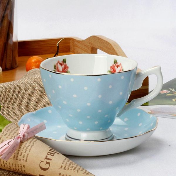 

grade bone china coffee cup creative european tea set and saucer home party afternoon teacup porcelain cups & saucers