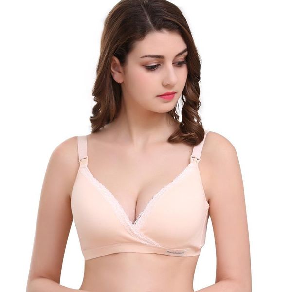 

maternity intimates cotton nursing bra sleep bras for breastfeeding pregnant women 3 colors feeding undearwear, White