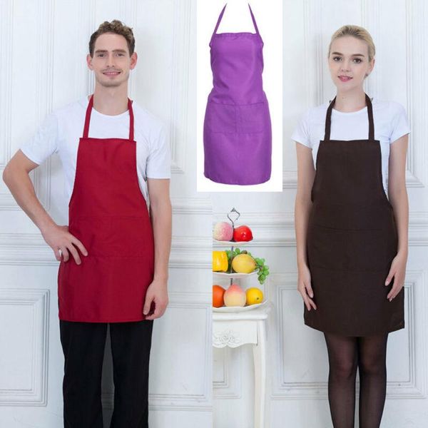 

apron el restaurant chef waiter kitchen with 2 pockets aprons