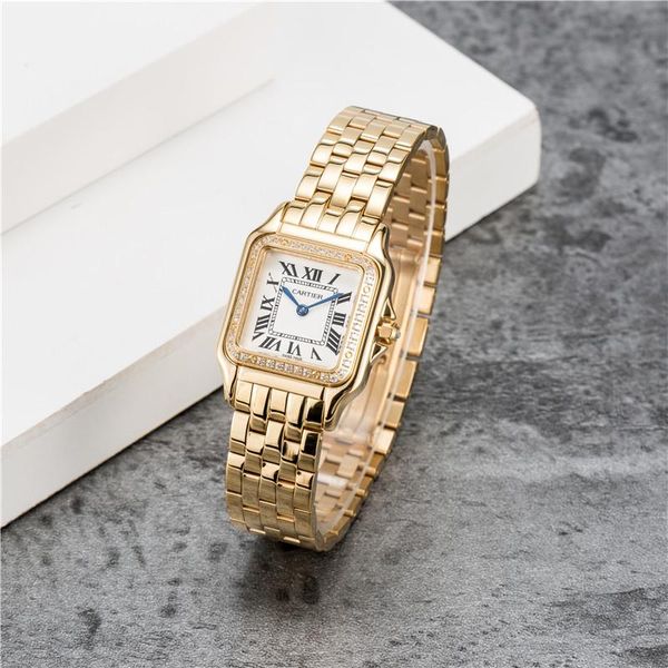 

cartier women watch fashion classic panthere 316l stainless steel quartz gemstone for lady gift with design wristwatch montres de luxe, Slivery;brown