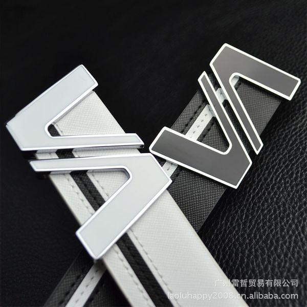 

guangzhou new belt fashion men's leather korean letter buckle, Black;brown