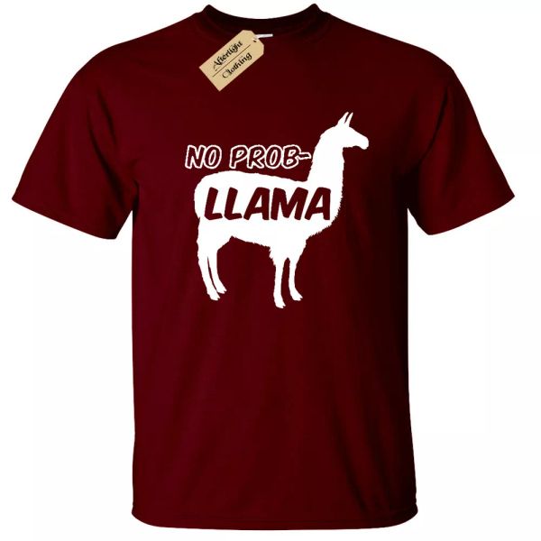 

no prob llama t-shirt men funny problem, White;black