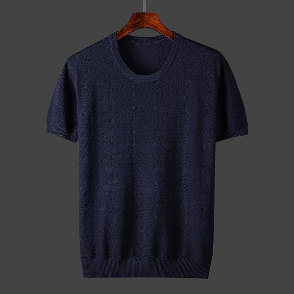

men's t-shirts knitted or crocheted t-shirt, solid color sweater, large tight in summer 2021, White;black