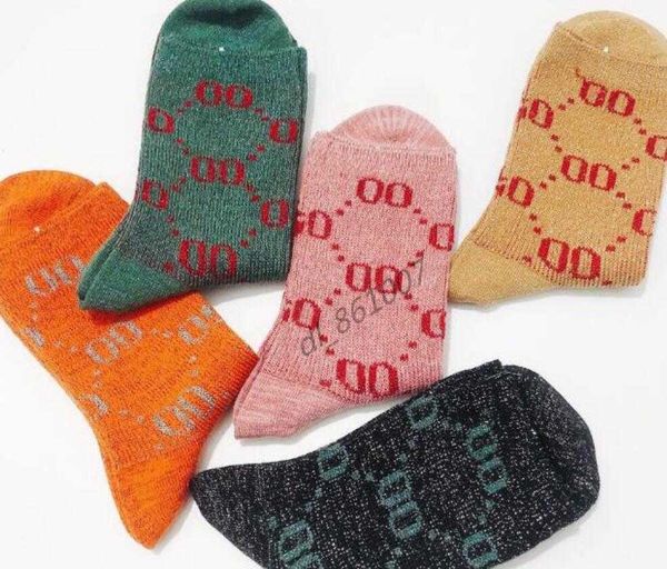 

2021 designers mens womens socks five sports winter mesh letter printed sock cotton with box, Pink;yellow