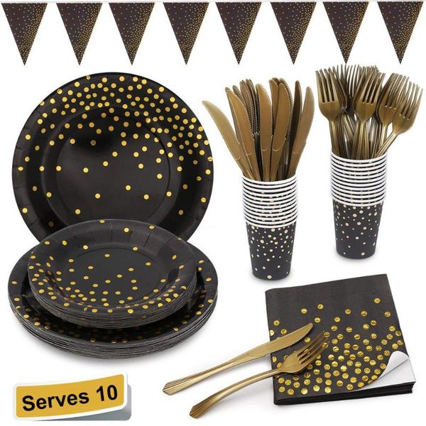 

sets dot pattern tableware package paper cup towel spoon birthday party decoration supplies disposable dinnerware