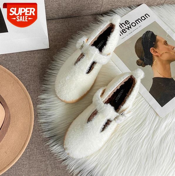 

women's plush shoes, peasy shoes for women, platform-bottomed lamb wool ladies plus velvet cotton-padded #2o5j