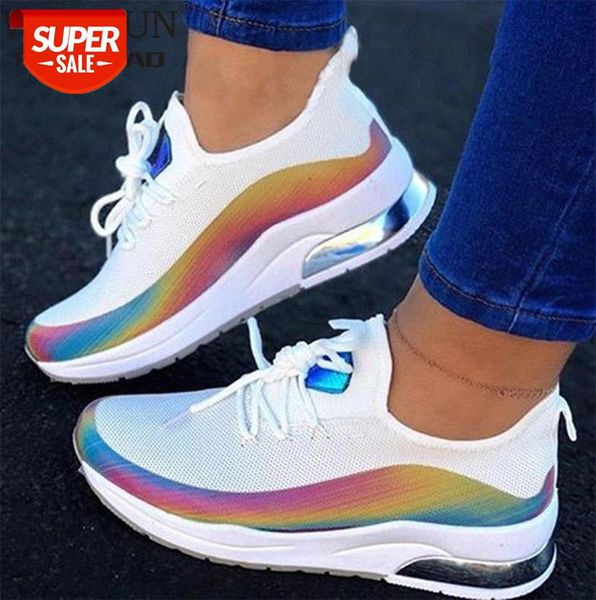 

2020 new sneaker women flat mesh ladies lace up vulcanized shoes casual breathable comfort walking female plus size 43 #qs7b