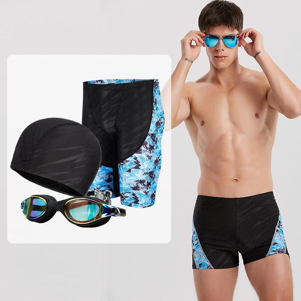 

beach swimming shorts men's swimsuit set summer swim trunks boxer briefs print diving surfing suit sport bodysuit swimwear