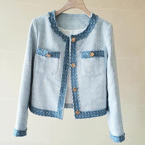 

women's jackets chic vintage small fragrance tweed jacket coat women 2021 autumn korean casual loose sequins embroidery woolen short ou, Black;brown