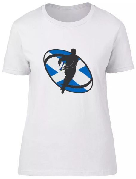 

scotland rugby ladies womens fitted t-shirt, White;black