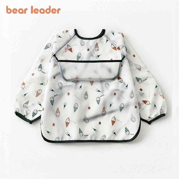 

cartoon baby bibs waterproof colorful infant bib full sleeve children long apron coverall feeding 210429