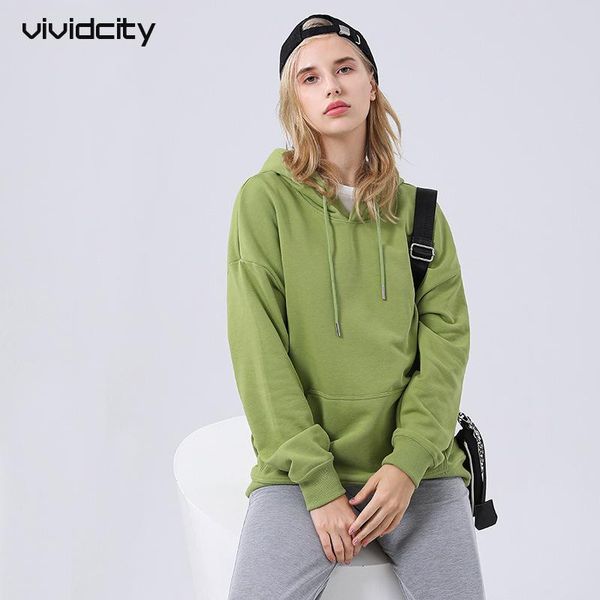 

women's hoodies & sweatshirts vividcity hip- cottton pure color pullover oversize loose couple drop-shoulder hooded sweatshirt 2021, Black