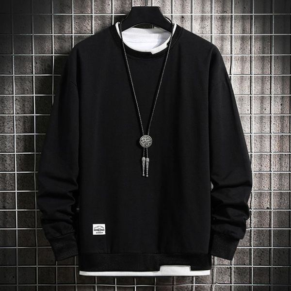 

spring men crewneck sweatshirt harajuku oversized japanese streetwear black hoodie hip hop sweatshirts hoodies male men's &