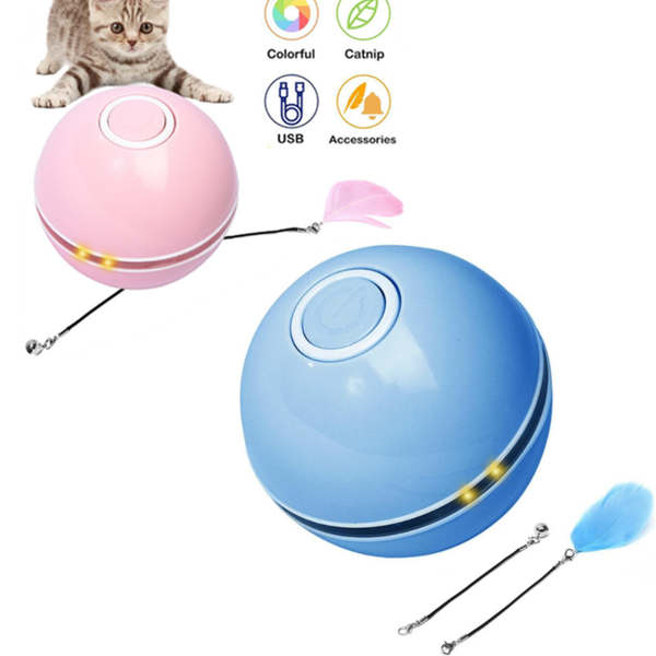 

cat toys funny colorful electric toy self rotating rolling flash ball usb charging kitten dog playing pet product with light