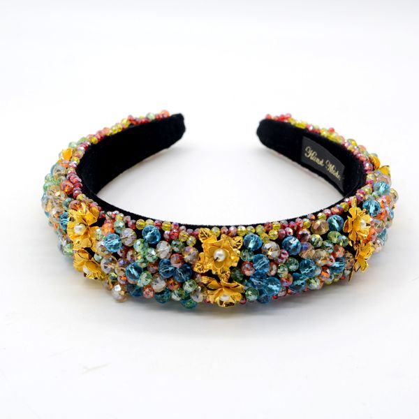

dhl send cross-border headband european and american baroque style korea color rhinestone sponge female full crystal korean, Silver