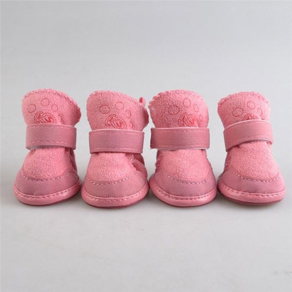

dog apparel 2 pairs fashion teddy winter pet plush shoes puppy sporty boots warm sneaker #3n11