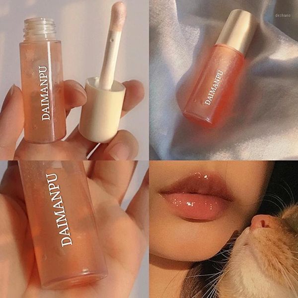 

cute crystal lip gloss fruit oil clear moisturizing lipstick long lasting oil1