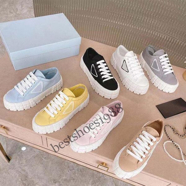 Tasarımcılar Erkek Kadın Ayakkabı Plimsoll Platformu Kumaş Süet Paneller Tuval Beyaz Siyah Lace Up Rahat Sneakers 36-40