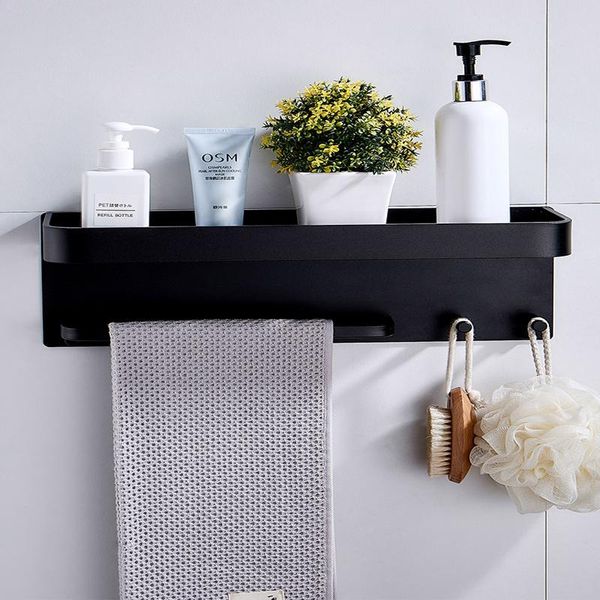 

bathroom shelves nail-space aluminum shelf with hooks wall-mounted storage hook easy to install