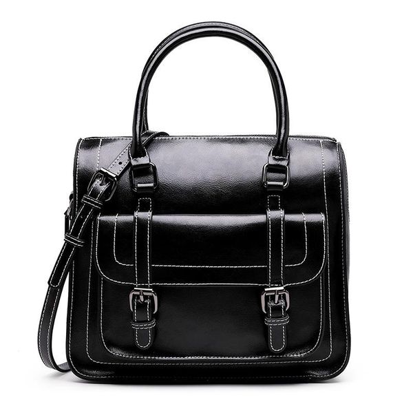 

evening bags women tote bag 100% genuine leather handbag black grey vintage lady purse crossbody retro satchel