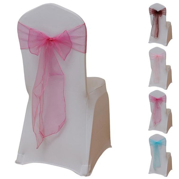 

products 5pcs flower bow chair back cover net sash ties elegant party decor multi-color family low price sashes