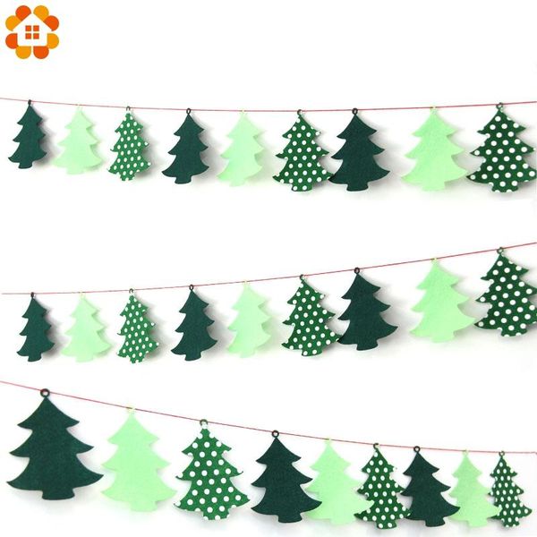 

party decoration 1set non-woven fabric banners christmas tree flags garland floral bunting diy home decor