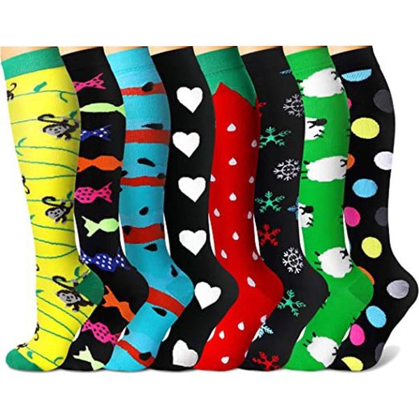 

men's socks calcetin de compresion meia compressao 8 pairs per set compressie sok compression sock drop ship, Black