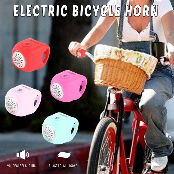 

bike horns 90db rainproof mtb bicycle handlebar silica gel shell ring loud electric water-resistant power saving 4 sound mode