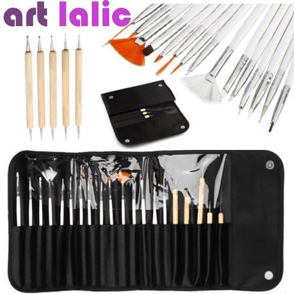 

pcs/set nail art decorations brush set tools professional painting pen for false tips uv gel polish + pouch bag1, Yellow