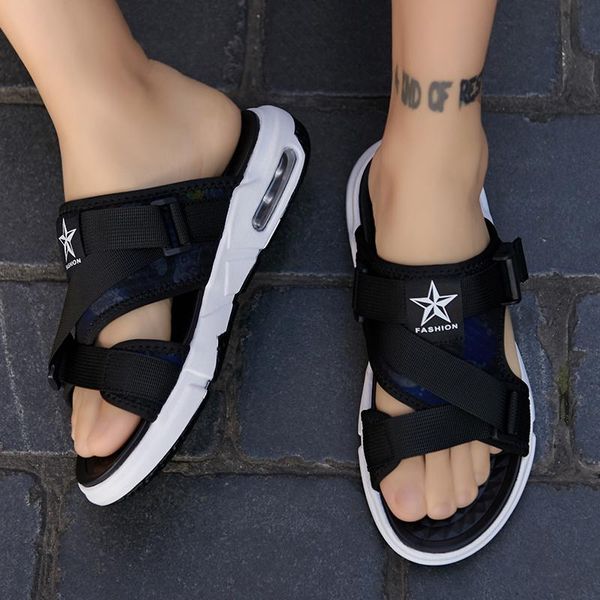 

slippers outdoor de sandalle casa sandel work da sandalen sandals-men rubber herren sandal shoes sport man sandalet ete rasteira beach, Black