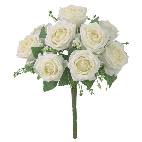 

artificial rose flowers bouquet faux fake holding for home garden wedding party decoration decorative & wreaths