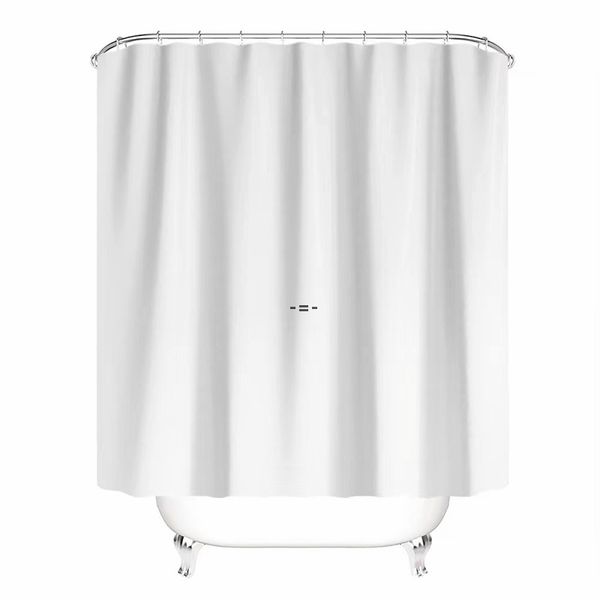 Tenda da doccia impermeabile bianca a sublimazione Trasferimento termico Tende da bagno 2 in 1 lavabili in poliestere con 12 fori passacavo RRA11903