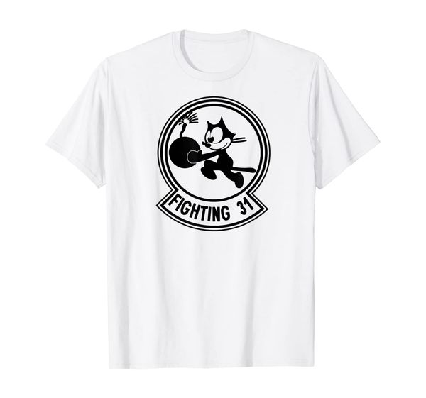 

ww2 vfa-31 tomcatters squadron gift patch t-shirt, White;black