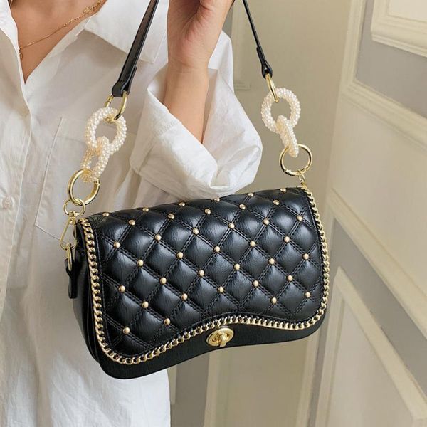 

evening bags lingge embroidery thread handbags 2021 trendy fashion all-match messenger bag shoulder and armpit small square women