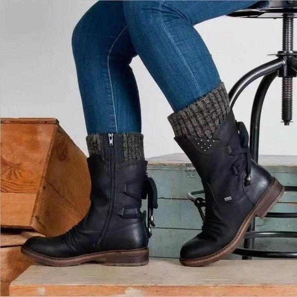 

boots 2021 women's casual winter cashmere shoes fashion snow thighs high-suede warm all-match, Black