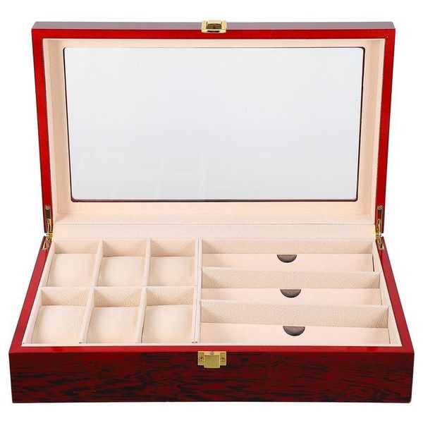 

watch boxes & cases 1pc practical wooden storage box case, Black;blue