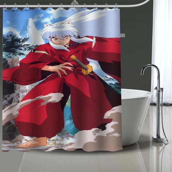 

anime custom waterproof shower curtains inuyasha curtain bathroom polyester for with hook