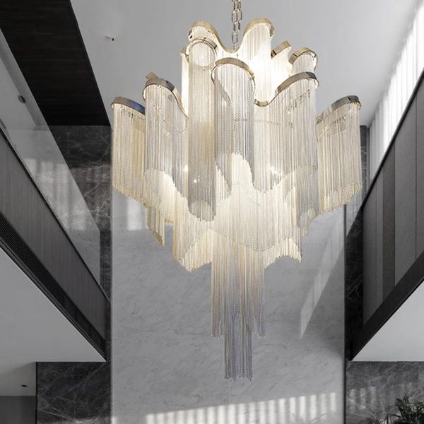 

pendant lamps nordic luxury tassel chain light creative wedding studio romantic warm led living room interior lighting