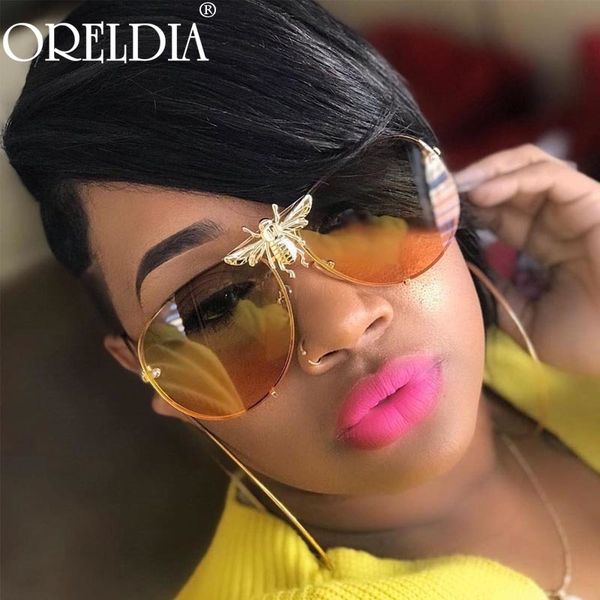 

sunglasses luxury brand designer female punk bee women 2021 sun glasses gradient shades lens ladies uv400 oculos, White;black