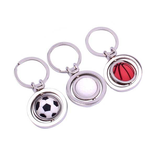 Festa Favor 3D Sports Girating Basquetebol Football Golf Keychain Lembranças Lembranças Chaveiro Keyring Key FOB Bola Presentes ZWL149