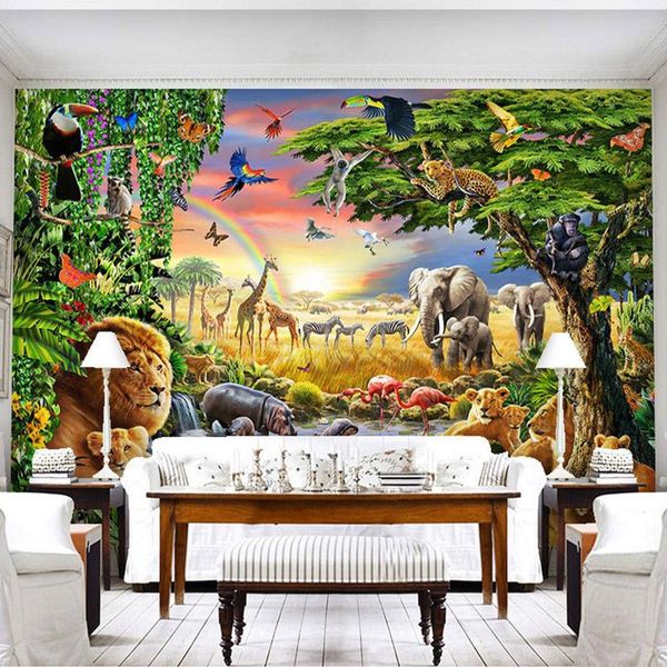 

wallpapers custom po mural wallpaper for wall 3d cartoon animal landscape paper roll kid's room living fresco covering