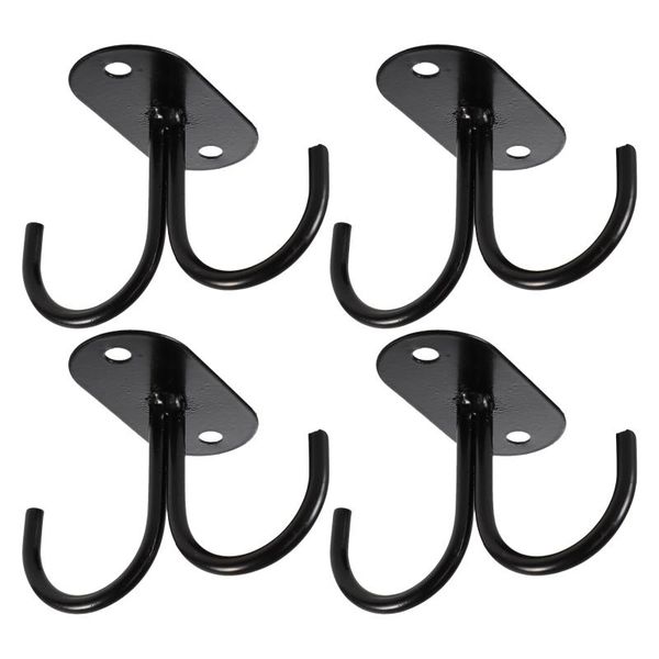 

hooks & rails 4pcs premium stemware glass storage organizers kitchen utensils (black)
