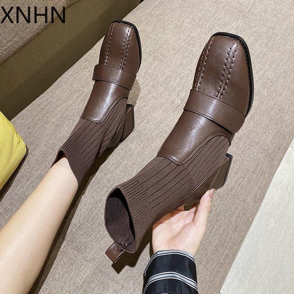 

boots women's shoes lady summer booties flat heel boots-women fashion ladies 2021, Black