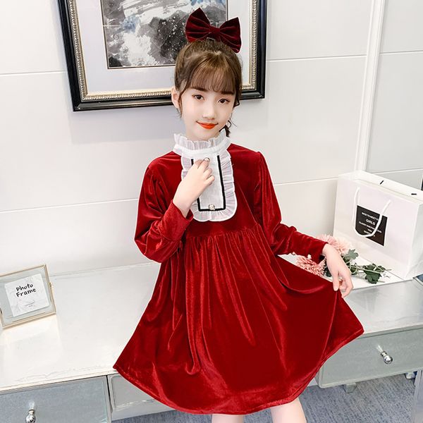 

dress for girls patchwork dress for girl ruffles children dress spring autumn costume girl 6 8 10 12 14, Red;yellow