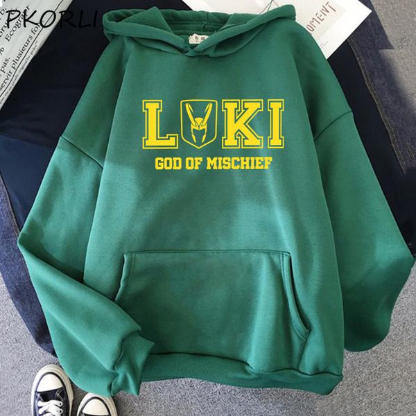 

women hoodie loki god of mischief graphic men horned helmet superheros 's pullover tv series tracksuit clothes, Black
