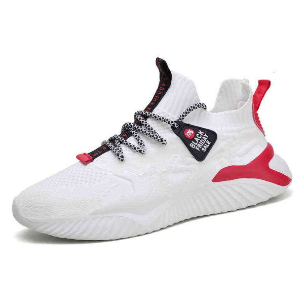 

men's sports shoes fly woven breathable casual running mesh comfortable, Black