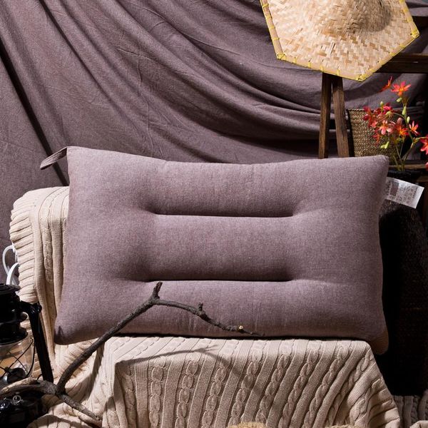 

pillow 100% cotton pure color washed soft neck 1pcs luxury filling fabric feather cover