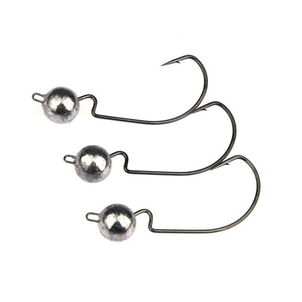 

10pcs 3.5g 7g 10g exposed lead jig head hooks fishing bait metal sharp hook thj99